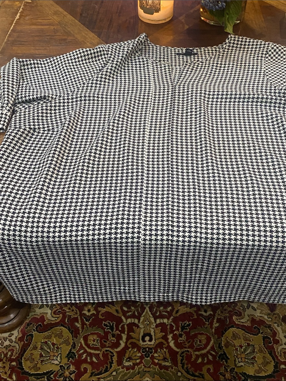 Lands' End Black and White Houndstooth Blouse - Picture 1 of 5